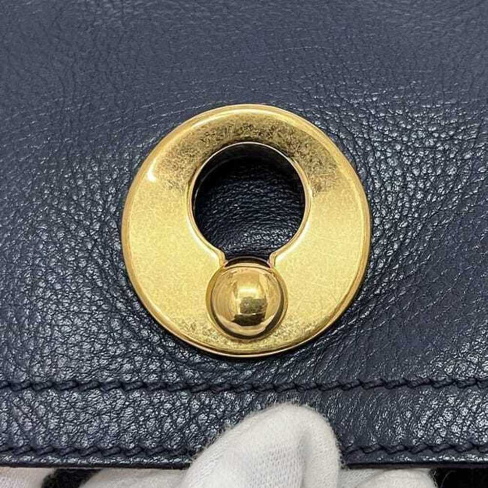 Saint Laurent Muse Two Handbag Navy Blue Leather Canvas Flap Bag Tote - Picture 6 of 10